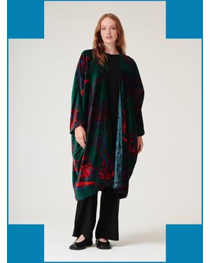 Monsoon One Hundred Stars Pagoda Forest Long Velvet Jacket - Blue