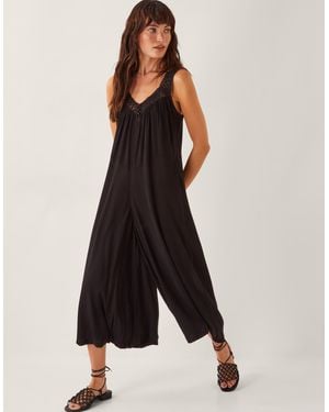 Monsoon Rachel Sleeveless Culotte Jumpsuit Black