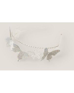 Monsoon Diamanté Butterfly Headband - Natural
