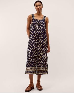 Monsoon Clover Print Culotte Jumpsuit - Blue