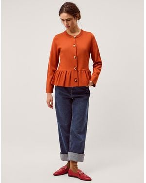 Monsoon Prune Peplum Cardigan Orange