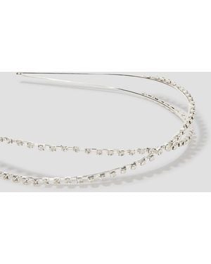 Monsoon Fine Diamante Cross Headband - Natural