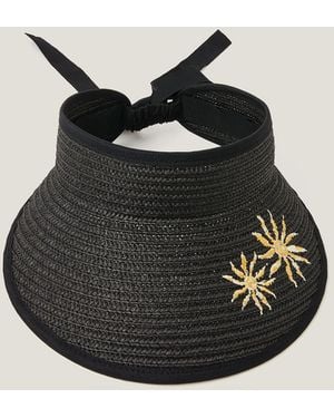 Monsoon Tashie Embroidered Sun Visor - Black