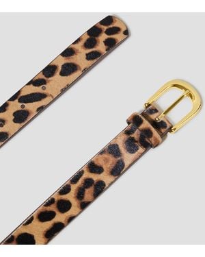 Monsoon Leopard Print Leather Belt Natural - Metallic