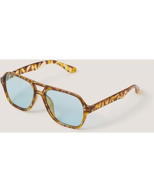 Monsoon Blue-tinted Tort Aviator Sunglasses