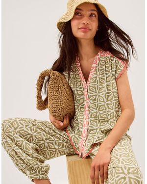 Monsoon Elma Sleeveless Print Top - Brown