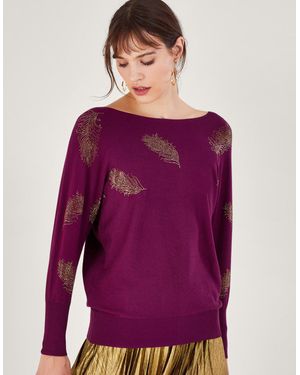 Monsoon Fawn Feather Jumper Purple