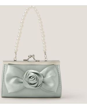 Monsoon Satin Rose Bow Mini Bag Green