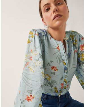 Monsoon Jesse Floral Print Blouse - Grey