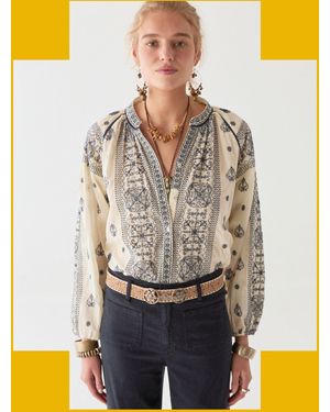 Monsoon Maison Hotel Stephanie Embroidered Blouse White - Grey