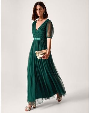 Monsoon Clemence Aurelie Butterfly Long Sleeve Maxi Dress Green in Natural  | Lyst UK