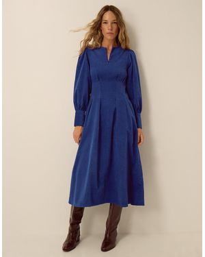 Monsoon Morgan Corduroy Midi Dress - Blue