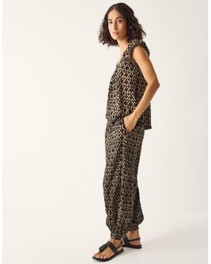 Monsoon Arti Print Harem Trousers - Natural