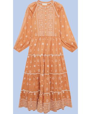 Monsoon Maison Hotel Caroline Embroidered Maxi Dress Orange