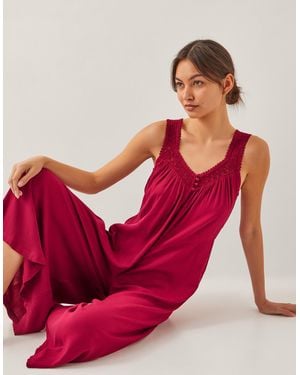 Monsoon Rachel Sleeveless Culotte Jumpsuit Red - Pink
