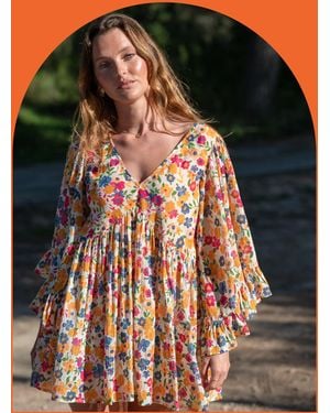 Monsoon La Galeria Elefante Mediterranean Floral Blouse Multi - Blue