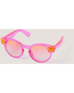 Monsoon Hibiscus Glitter Round Sunglasses - Pink