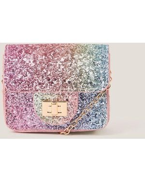 Monsoon Mini Rainbow Glitter Bag - Pink