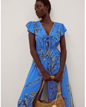 Monsoon Aimee Floral Culotte Jumpsuit Blue