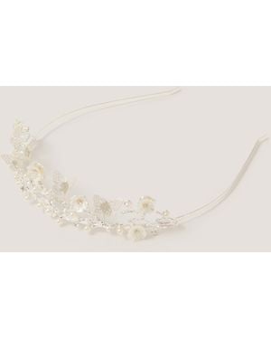 Monsoon Pearl Flower Tiara - Natural