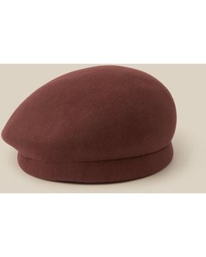 Monsoon Bria Wool Beret Hat - Brown