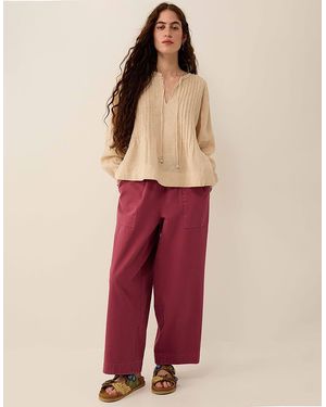 Monsoon East Liza Pintuck Linen Top Camel - Red