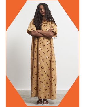 Monsoon Par & Escala Romance Backless Print Maxi Dress Camel - Natural