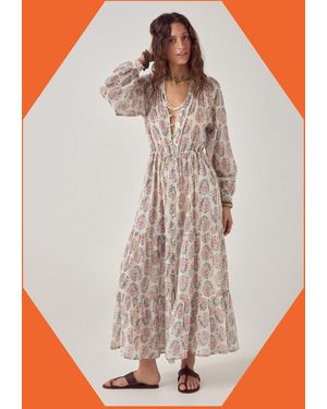 Monsoon Maison Hotel Anne Floral Shimmer Maxi Dress Multi - White