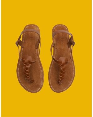 Monsoon Maison Hotel Giulietta Braided Leather Sandals Brown - Yellow