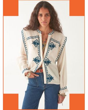Monsoon Maison Hotel Phillipa Embroidered Blouse White