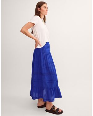 Monsoon Maria Tiered Maxi Skirt - Blue