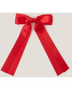 Monsoon School Ribbon Bow Hair Slide Red