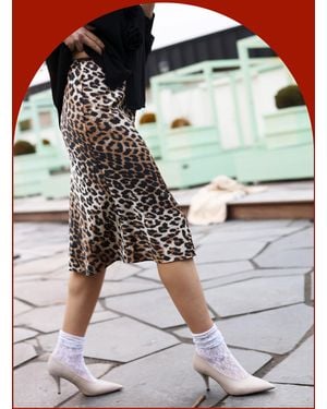 Monsoon Crās Tail Leopard Print Midi Skirt Leopard - Multicolour
