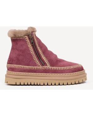 Monsoon Laidback London Setsu Suede Ankle Boots Red - Pink
