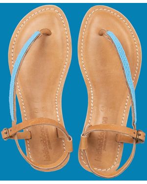 Monsoon Laidback London Sage Beaded Leather Sandals Blue