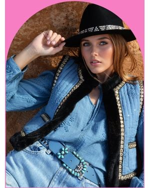 Monsoon Wild Isco Embellished Waistcoat Blue
