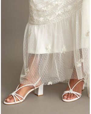 Monsoon Strappy Block Heel Sandals Ivory - Brown