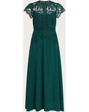 Monsoon Monica Lace Midi Bridesmaid Dress Green