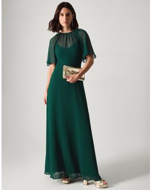 Monsoon Mona Angel Sleeve Maxi Dress Green
