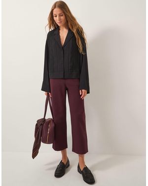 Monsoon Julia Straight Crop Trousers Purple