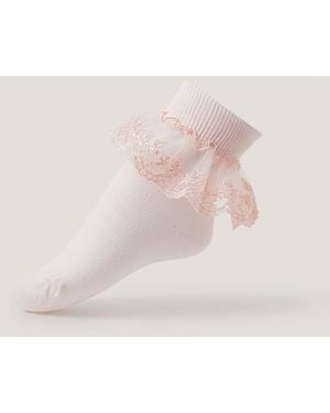 Monsoon Lace Ankle Sock Pink