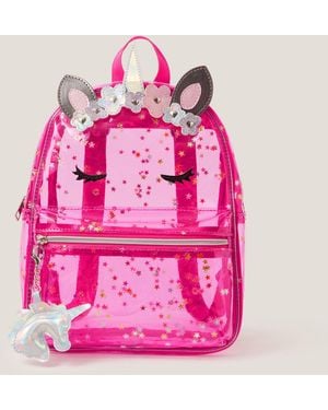 Monsoon Clear Unicorn Backpack - Pink