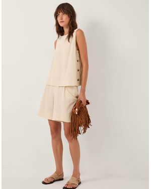 Monsoon Lucy Linen Blend Tank Top Natural