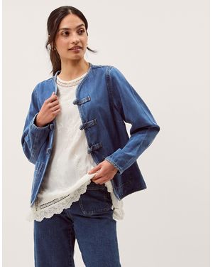 Monsoon Lauren Knot Denim Jacket Blue