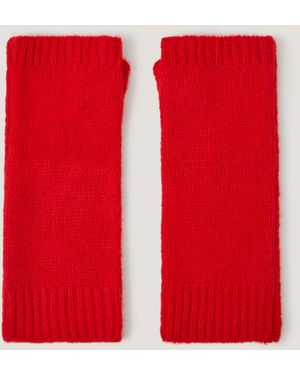 Monsoon Yvie Knitted Wrist Warmers - Red