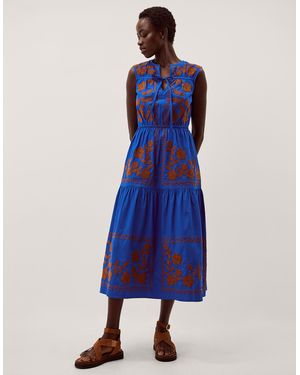 Monsoon Madison Sleeveless Midi Dress - Blue