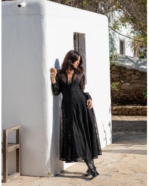Monsoon Lyrical Sisters Chira Lace Shirt Dress Black