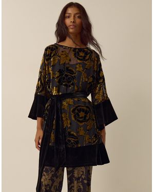 Monsoon Octavia Floral Tunic Dress - Black