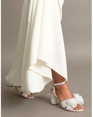 Monsoon Block Heel Bow Heeled Sandals Ivory - White