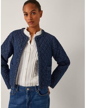 Monsoon Martha Denim Plait Jacket Blue